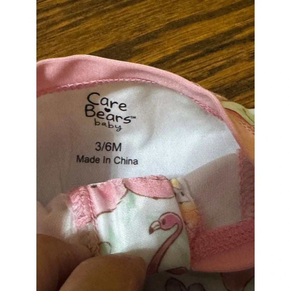 Care Bears Baby Girls Rash Guard Swimsuit‎ One Piece Ruffle Pink 3-6 Months